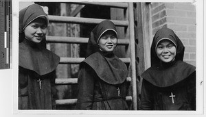 Three Chinese Sisters at Xinhui, China, 1947