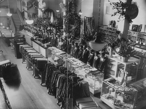 Interior view of the first floor of Spicer's Department Store on 120 W. Fourth Street