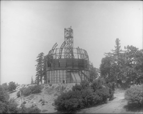 100-inch telescope observatory dome, under construction, Mount Wilson Observatory