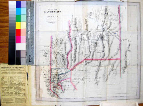 Map of the silver mines of Nevada