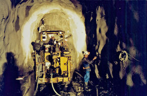 East Nepal. Tunnelling to the Hydro Power Station at Khimti. (Was constructed in the period 199