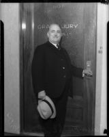 Mayor Frank L. Shaw at the Los Angeles County Grand Jury, circa 1938