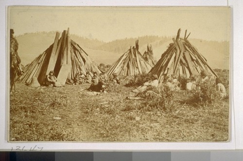 Digger Indian village - teepees of lumber scraps