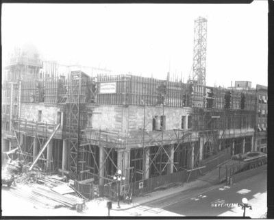 Buildings Repair and Reconstruction - Stockton: Stages of construction of Pacific Telephone and Telegraph building, 505 1st St