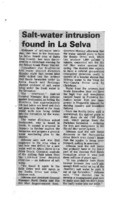 Salt-water intrusion found in La Selva