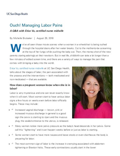 Ouch! Managing Labor Pains