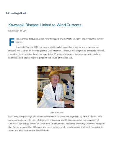 Kawasaki Disease Linked to Wind Currents