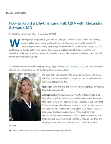 How to Avoid a Life-Changing Fall: Q&A with Alexandra Schwartz, MD