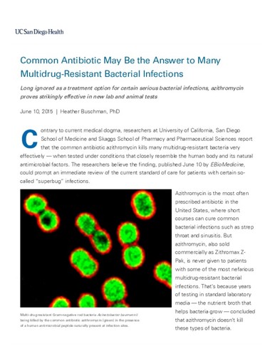 Common Antibiotic May Be the Answer to Many Multidrug-Resistant Bacterial Infections