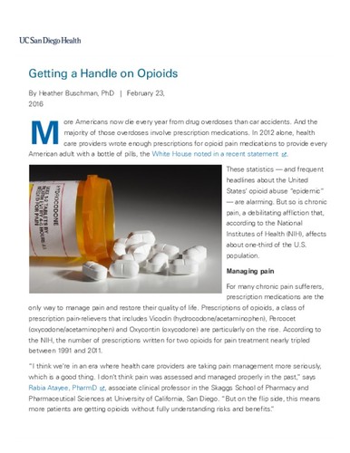 Getting a Handle on Opioids