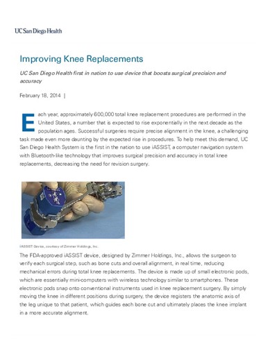 Improving Knee Replacements