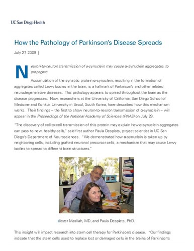 How the Pathology of Parkinson’s Disease Spreads