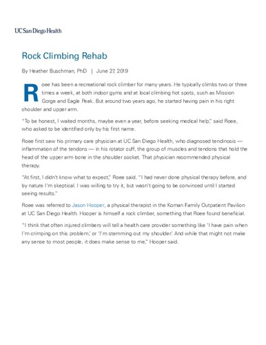 Rock Climbing Rehab