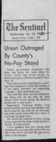 Union outraged by county's no-pay stand