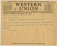 Telegram from William Randolph Hearst to Julia Morgan, December 15, 1930