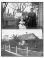 Family portrait ; house with fruit trees, Merced Falls, Merced County