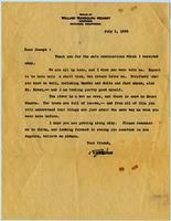 Letter from Joseph Willicombe to Joseph Jelinek, July 1, 1938