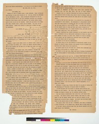 Confidential teletype message from William Randolph Hearst, Jr. to William Randolph Hearst with text of speech, "Which Road to Peace."