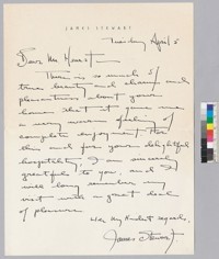 Thank you letter from James Stewart to William Randolph Hearst for visit to the Hearst home