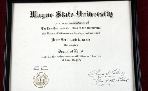 Wayne State University honorary degree