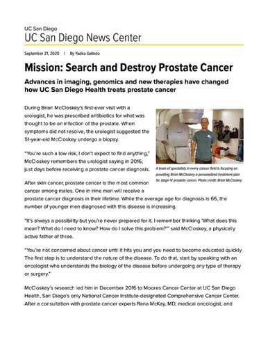 Mission: Search and Destroy Prostate Cancer