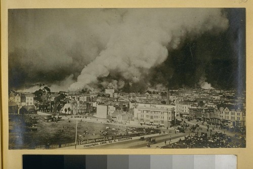 [Burning city, viewed from hill side.] Copyright 1906 by A. Blumberg