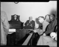 Coroner Frank Nance, Los Angeles Superintendent of Parks Frank Shearer, and jury, [Los Angeles?], [1933?]