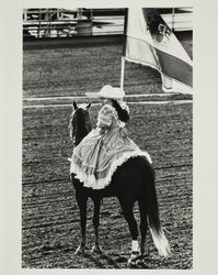 Carrying the US flag at the Mexican Rodeo at the Sonoma County Fair, Santa Rosa, California