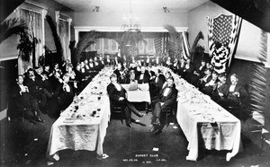 Sunset Club members at a banquet, December 28, 1906