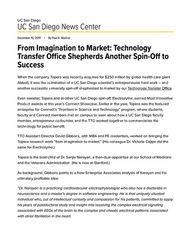 From Imagination to Market: Technology Transfer Office Shepherds Another Spin-Off to Success