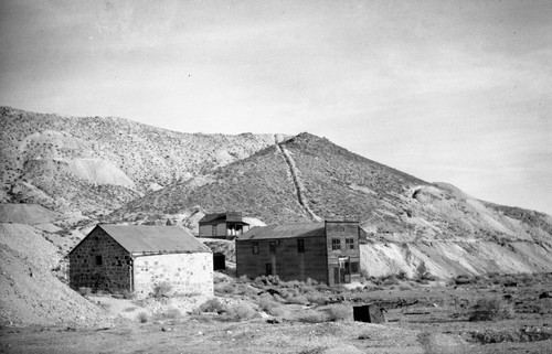 Abandoned stone fail and boarding housestore, Rawhide, Nevada, SV-172