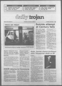 Daily Trojan, Vol. 107, No. 39, November 01, 1988