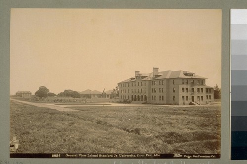 General View Leland Stanford Jr. University, from Palo Alto. 5824. [Photograph by Isaiah West Taber.]