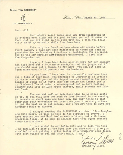 Letter from CBS radio listener to Henry, March 30, 1944