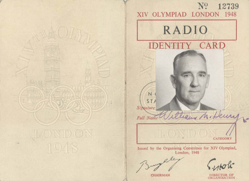 Radio identity card, Games of the XIV Olympiad, London