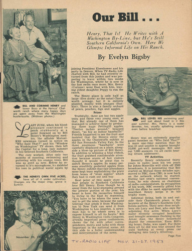 1953 TV-Radio Life article on Henry