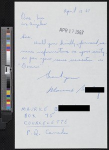 Maurice B., letters (1967/1972)
