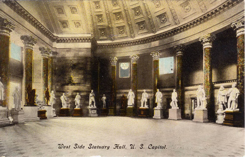 Postcard, West Side Statuary Hall, U.S. Capitol