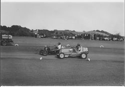 Midget racers at Di Grazia Motordrome, Santa Rosa, California, 1939