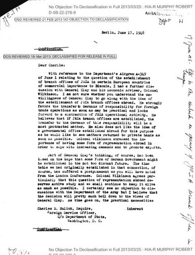 Robert Murphy correspondence with Charles E. Hulick, Jr., with attachments
