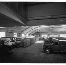 Interior view of the Loading room for Old Home and Betsy Ross Bread for Pioneer Baking Company