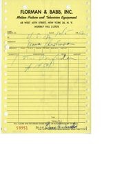 Invoice from Florman & Babb, Inc, New York (N.Y.) to Bruce Herschensohn, December 5, 1963