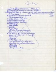 Handwritten notes regarding the film The President, Bruce Herschensohn, December 18, 1963