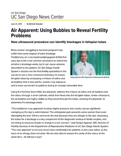 Air Apparent: Using Bubbles to Reveal Fertility Problems
