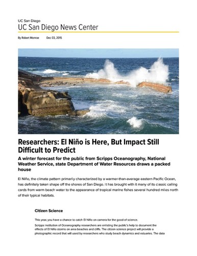 Researchers: El Niño is Here, But Impact Still Difficult to Predict