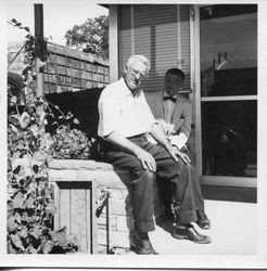 Oscar A. Hallberg sits outside the O. A. Hallberg & Sons business office at 2999 Bowen Street in Graton