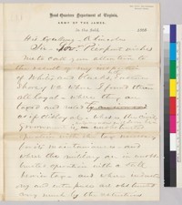 Draft of letter from Edward Ord to Abraham Lincoln