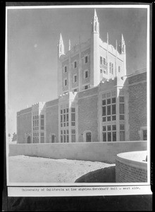 Exterior view of the west side of Kerckhoff Hall at UCLA, October 1932