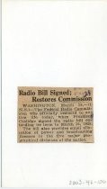 Radio Bill Signed; Restores Commission