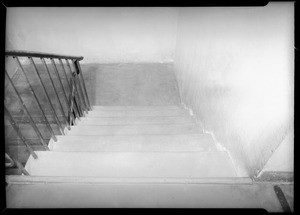 Case of Mrs. Gregg vs. Masonic Club, stairway at Army and Navy Club, 623 1/2 South Grand Avenue, Los Angeles, CA, 1932